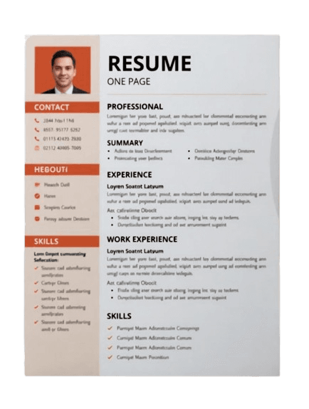 Blurred U.S. resume template preview