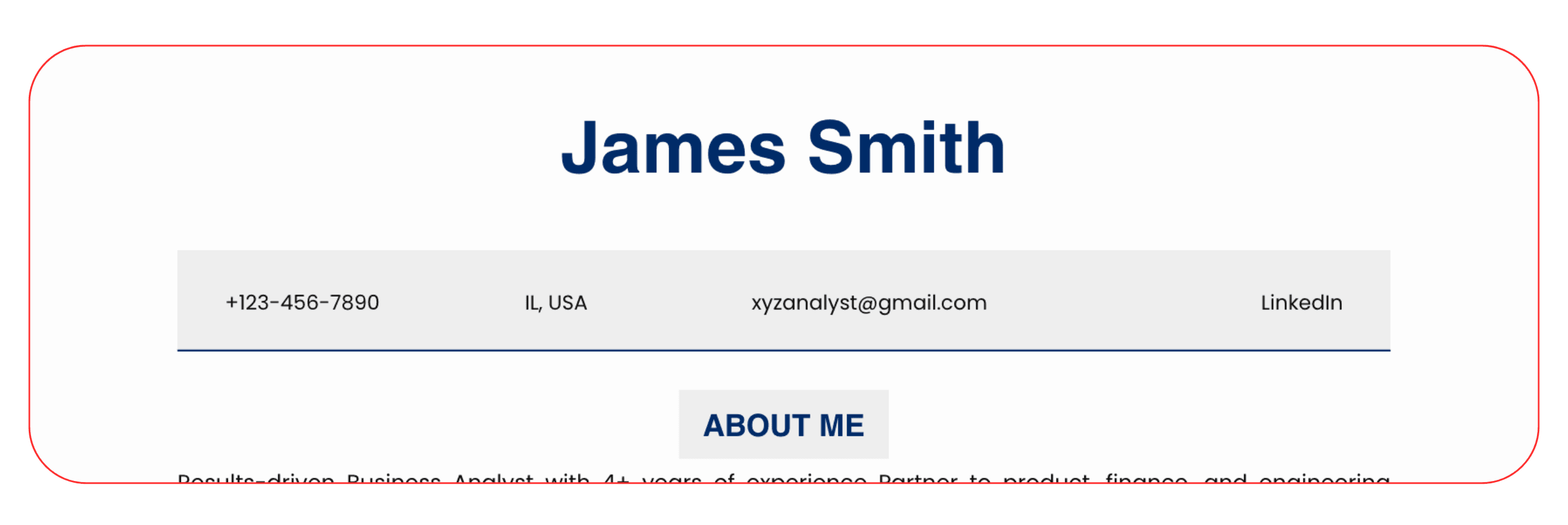 Before resume example (blurred)