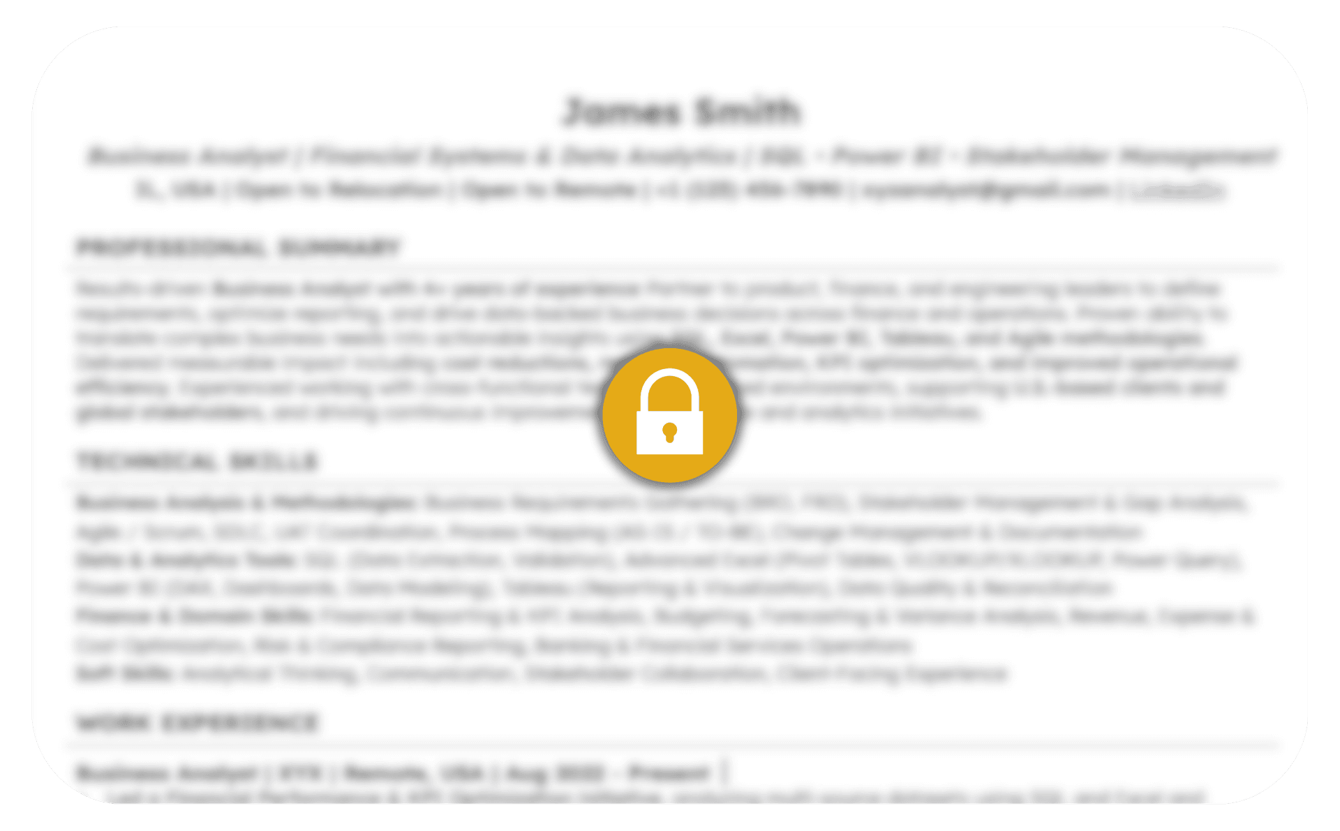 ATS optimized resume preview